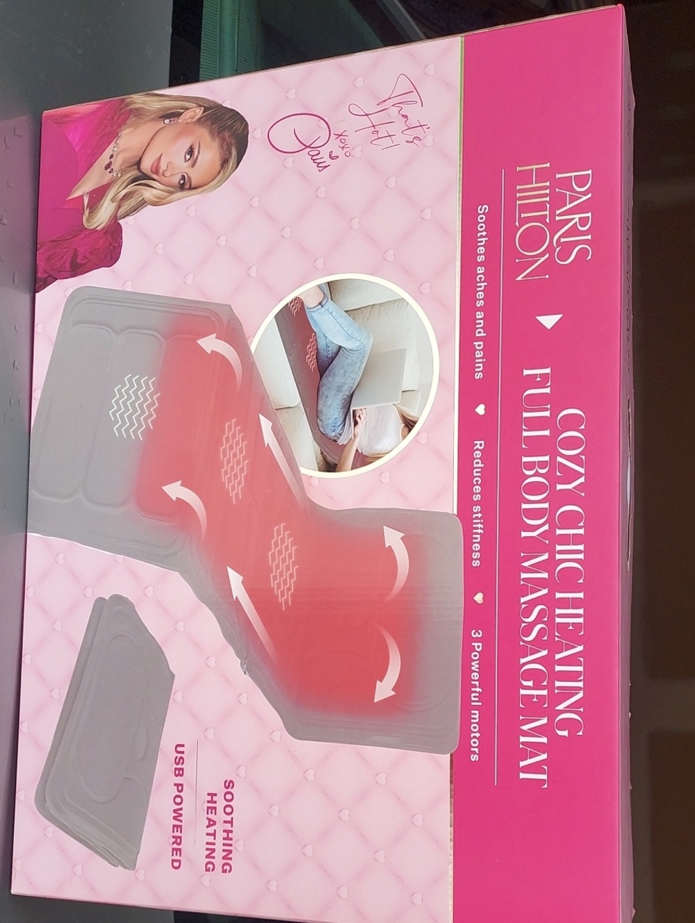 Paris Hilton Pink Cozy Chic Full-Body Massage Mat